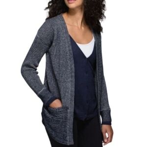 Lululemon Vestigan Blue Cashmere Blend Knitted Cardigan Womens Size 4